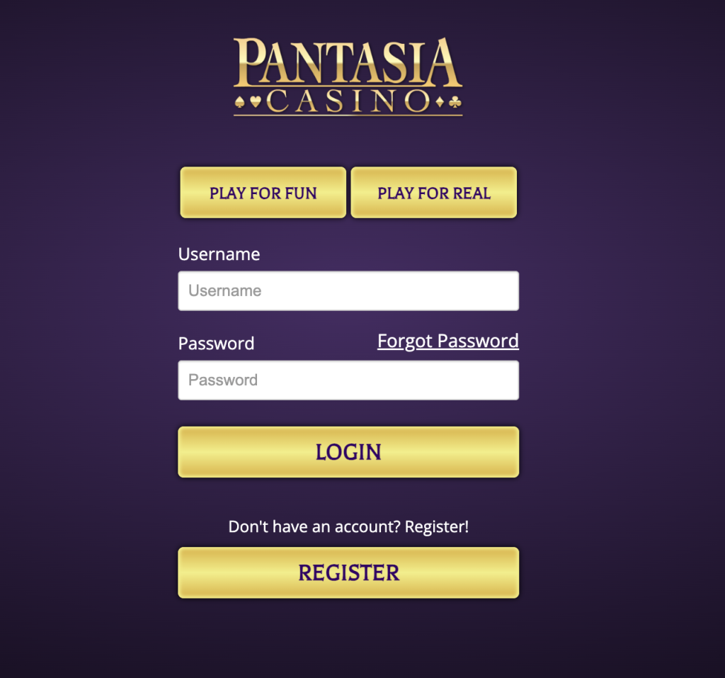 Pantasia Casino Login